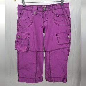 Mossimo Purple Cropped Cargo Pants Size 3